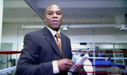 Floyd Mayweather throwing money at your face.